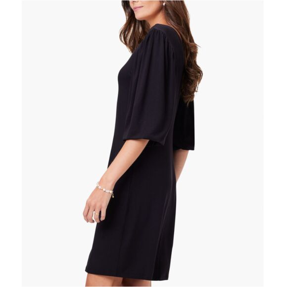 Nic+Zoe Knit A-Line Dress Women’s Size XS Black Onyx V-Neck Relaxed Fit NWT - Picture 3 of 9